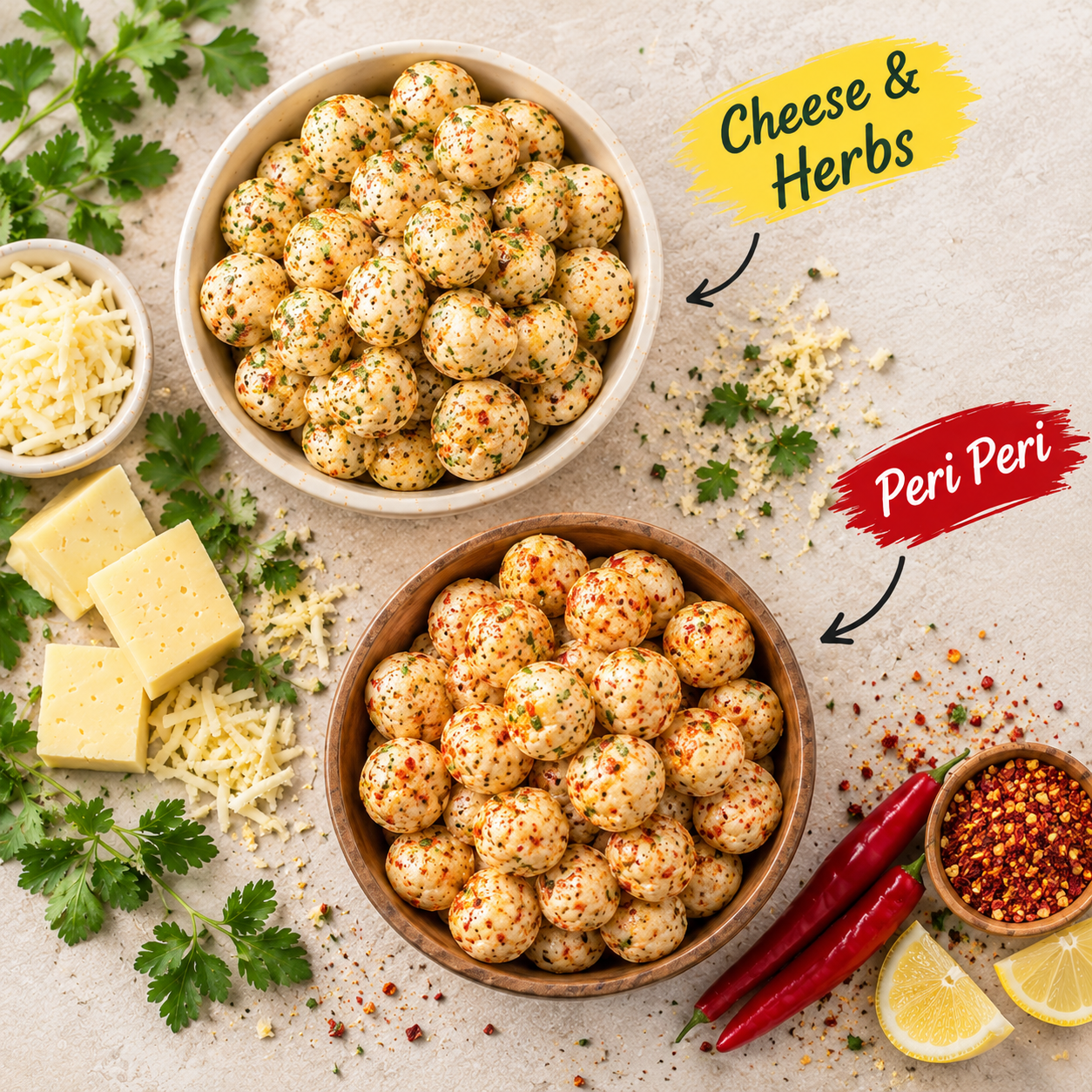 Makhana Combo Pack – Cheese & Herbs+Peri Peri (70g×2) - Image 3